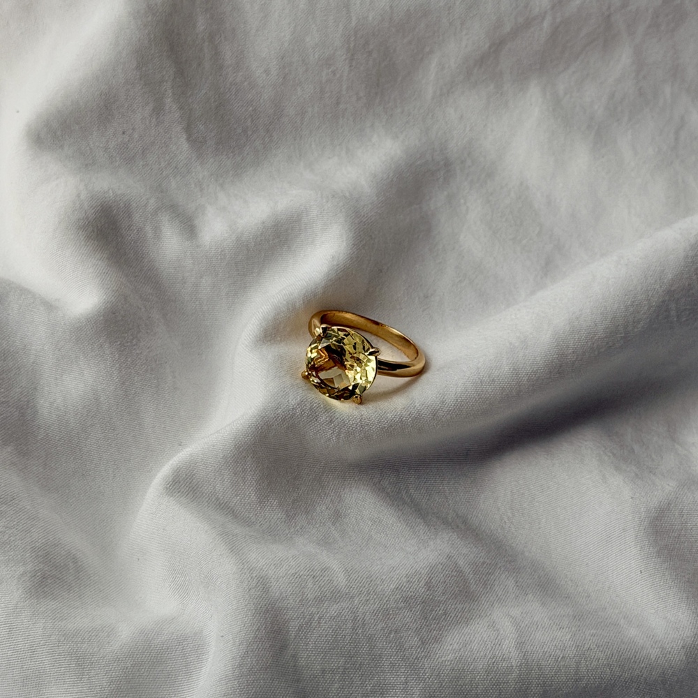 Classic Round Travel Ring - Reconstituted Yellow Diamond
